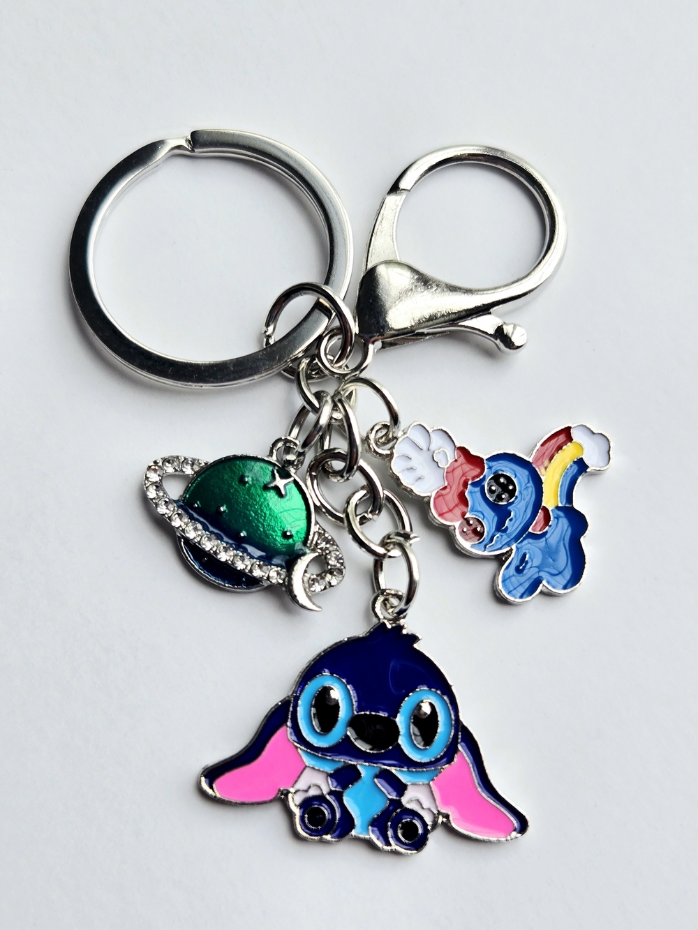 🌺 NWT Disney Stitch Transparent Pouch Pencil Case & Multi-Charm Keychain Set - Picture 5 of 5